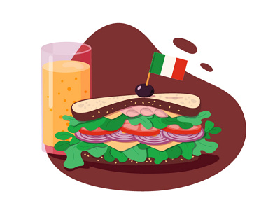 Sandwich set braun food and drink food illustration green illustration sandwich vector vector art