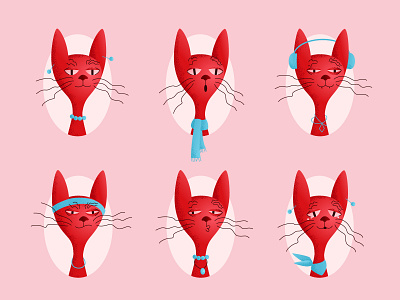 Character emotion map cat character character concept characterdesign emotion map illustration vector vector art