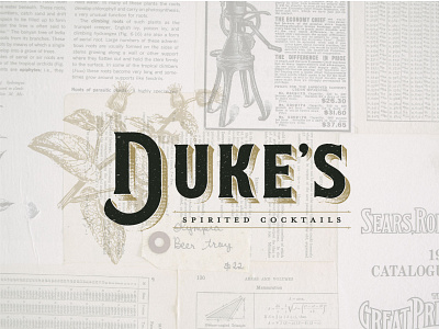 Duke's Spirited Cocktails Logo branding design logo typography