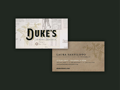 Duke's Spirited Cocktails Business Cards branding business card design logo print typography