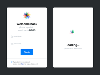 DAOS Sign-in Page blue design green icon login logo sign sign in ui ux web