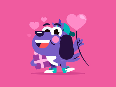 Valentine's day character characters design dog dribbble illustration illustrator