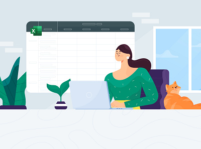 Daily Standup Excel character characters design dribbble geekbot illustration illustrator