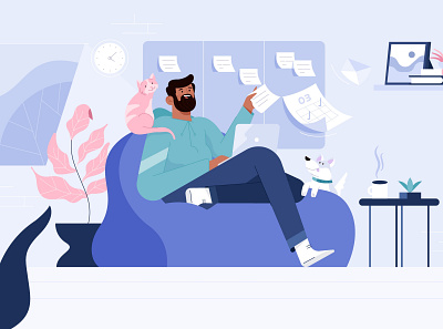 Remote Work character characters design dribbble geekbot illustration illustrator