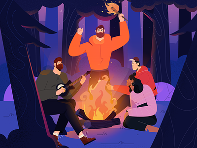 Campfire branding campfire character characterdesign characters design illustration illustrator