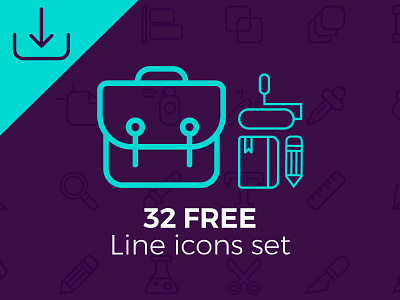 32 free line icons set! design flat free icons line minimal set