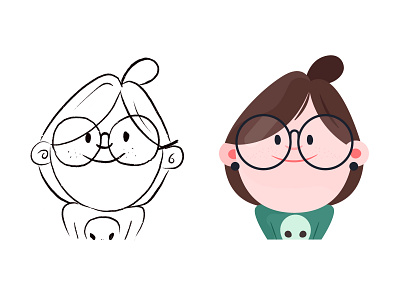 Character Geek girl character characters design flat geek girl illustration illustrator nerd vector
