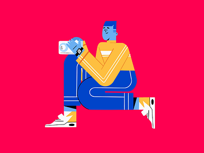 Letter D - Boy taking pictures 36daysoftype character design illustration letter