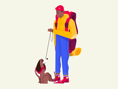 Mountain friends character characters design dog dribbble illustration illustrator minimal