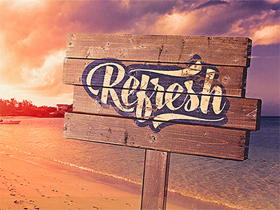 Refresh Snippet beach logo refresh sign vintage