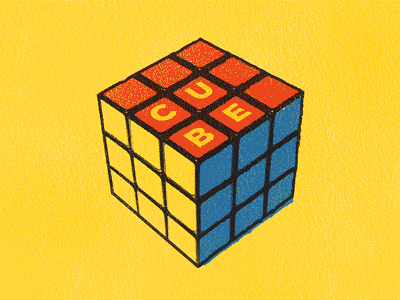 Screenprint style rubik's cube caleb cube grunge retro rubiks screenprint texture weidman