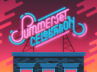 Summerset Celebration 80s caleb weidman neon retro summer sunset