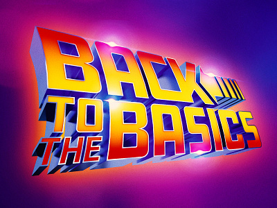 Back to the Basics 3d branding logo parody retro