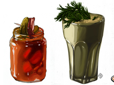 Anti-hangover cocktails for steaklovers.ru beverage dill food hangover illustration pickle tomato