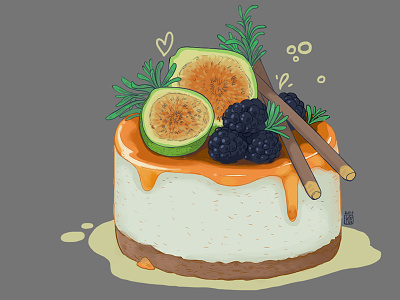 Mousse tart dessert food illustration