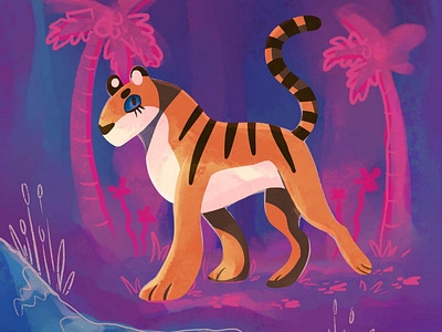 Tiger animal art character art character cocnept character design digital art graphicdesign illustration jungle painting tiger