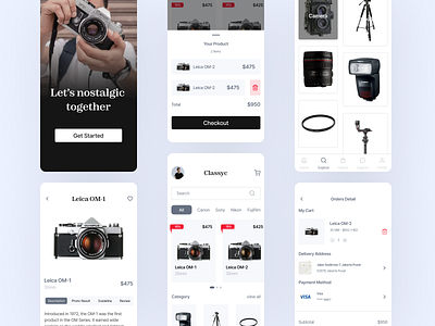 Classic Camera Shop app camera camerashop classiccamera design graphic design mobileapp mobileappdesign ui ux