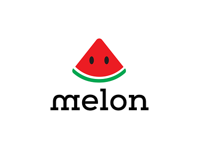 Melon Logo branding ci emoticon font fresh fruit identity logo melon summer typography yummy