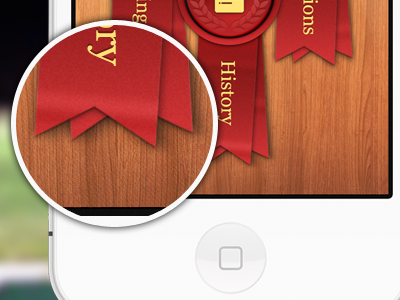Ribbon app badge detail ios iphone ribbon wood