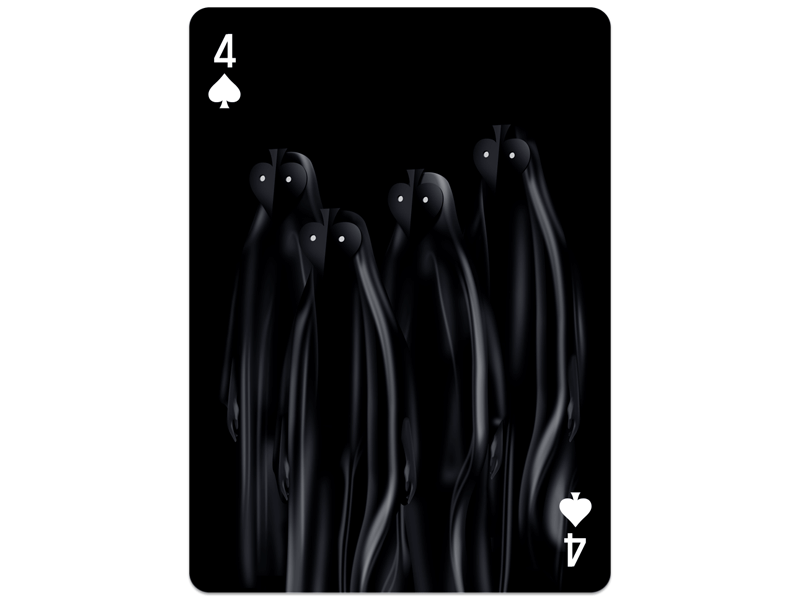 4 of Spades 4 of spades brushes dark ghosts painting photoshop playing card print