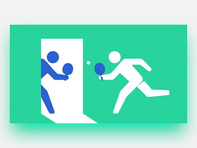 Ping Pong Exploration blue green icon iconography pictogram ping pong shapes vector