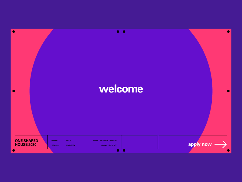 ONE SHARED HOUSE 2030 interactive web typography vector shapes colors abstract animation after effects graphic design video intro