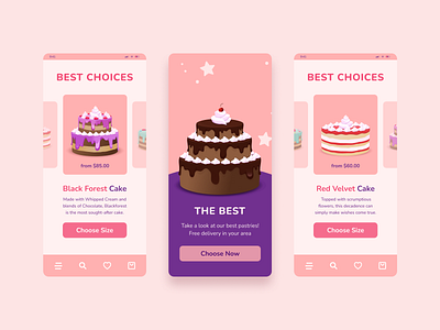 Mobile App Cake&Love design mobile app sweet shop ui web design