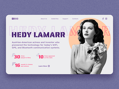 Famous Person First Screen Page design ui web design