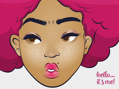 Just a girl! face illustration vector woman