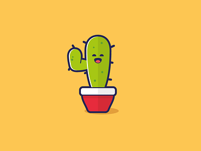 Happy Cactus cactus flat illustration plant vector