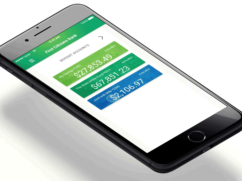 First Citizens Bank - App Redesign Animated bank finance mobile mobile app