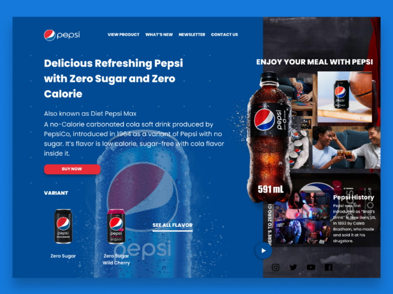 Pepsi Landing Page Concept by Ryan Adi on Dribbble