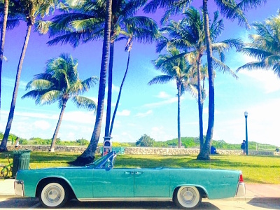 Cruising in Style beach car color instagram miami photo photography photoshop tbt teal throwback vintage