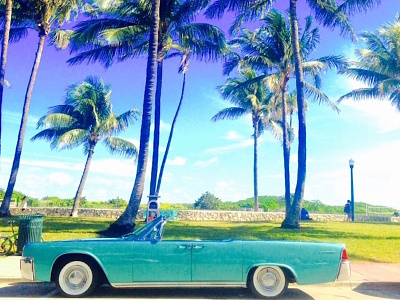 Cruising in Style beach car color instagram miami photo photography photoshop tbt teal throwback vintage