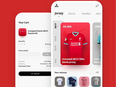 Jersey Ordering App app application branding design dribble e commerce figma illustration jersey kit mobile shopping ux