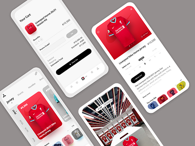 Football Kits App app branding design dribble e commerce football illustration jersey mobile ordering shopping