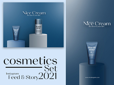 Cosmetics Story - Feed Instagram branding cosmatic design logo sample