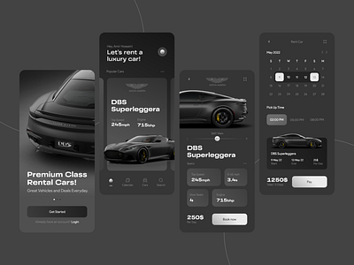 Rental Car App Design app app design aston martin car cars rental cars