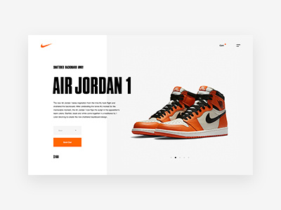 Nike SNKRS Desktop Product Screen app design flat nike orange type typography ui web web design web site website