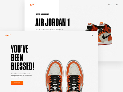 Nike SNKRS Desktop Confirmation Screen app design flat nike orange type typography ui web web design web site website