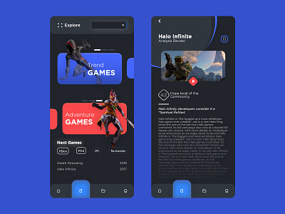 Game App Design android app app design apple card category clean color dark dark ui design game design interface ios modern samsung ui ui ux uidesign ux