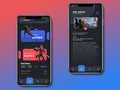 Game App UI - Mockup android android app app app design apple card category dark dark ui game design graphicdesign interface ios ios app uidesign uiux