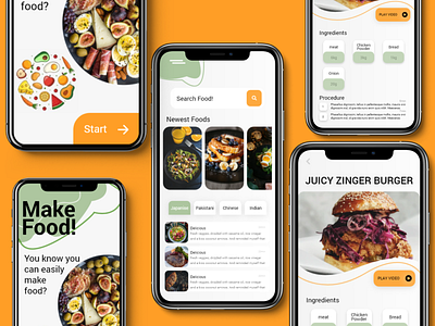 Food App UI android app app design apple card category dark ui food foodie game design ios mockup mockup design uiux