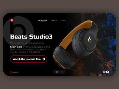 Beats Landing Page - Web Design beats beats by dre black design creative creative design dark ui interaction interaction design landing page design landingpage minimalist minimalista ui ui ux ui design uidesign uiux web design website website design