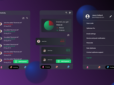 Splitwise Redesign app design ui vector