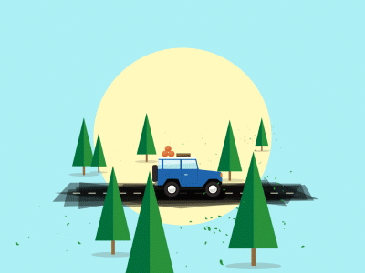 Road Trip 2d ae after effects animation camping car flat gif outdoors road road trip trip