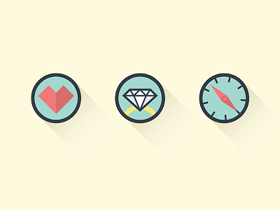 Save The Date Icons compass diamond flat heart icon iconography ring save the date wedding