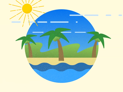 Tropics beach character coconut palm tree tropical