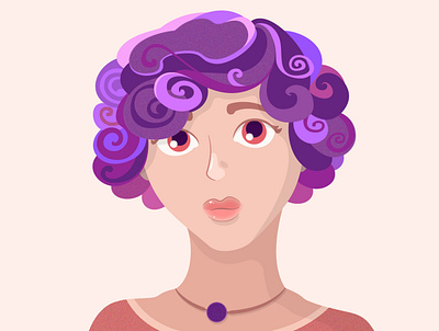 Purple girl illustration vector art