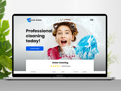 Landing page for cleaning company. adobe photoshop cleaning landing landingpage logo service webdesign